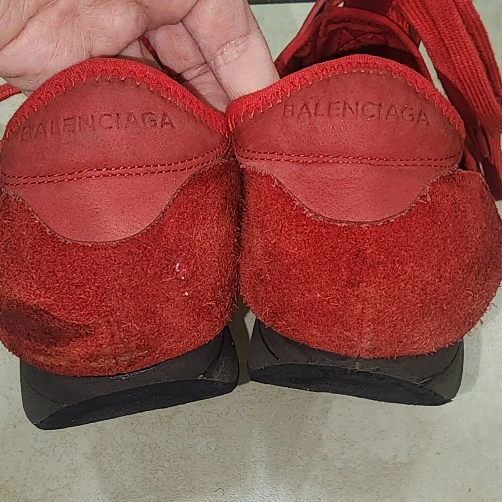 Balenciaga Red Slip-On‎ Athletic Sneakers, Size 41.